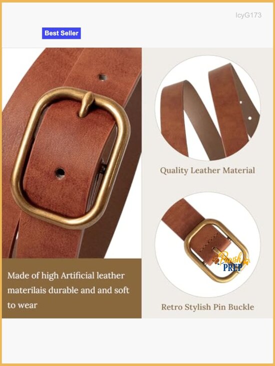 Women\'s Faux Leather Animal Print Belt with Pin Buckle Classic Retro Waist Belt main image 3